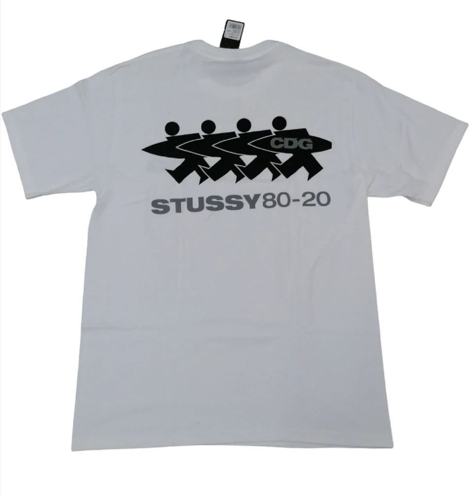 Stussy Stussy x CDG Surfman 80-20 Anniversary Logo T-Shirt | Grailed