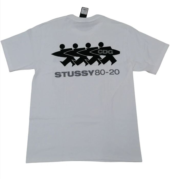 Stussy Stussy x CDG Surfman  Anniversary Logo T Shirt   Grailed