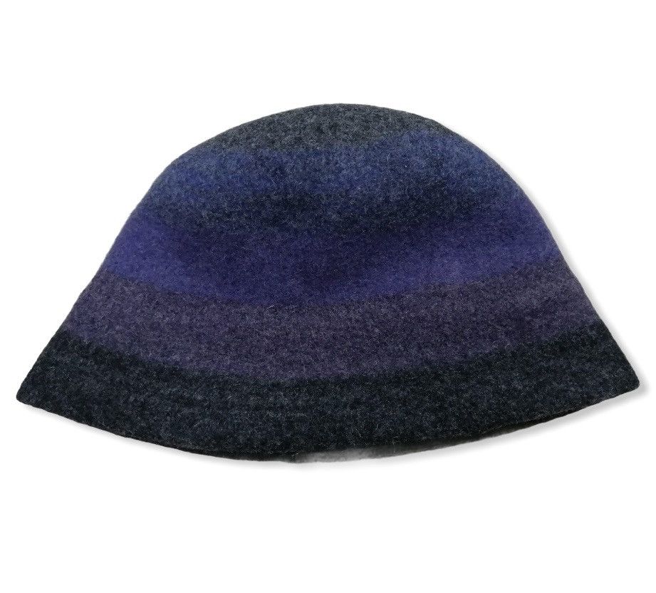 Michel Klein × Vintage FYE🔥DESIGNER MICHEL KLEIN Vtg Stripes Wool Cloche Hat Size ONE SIZE - 3 Thumbnail