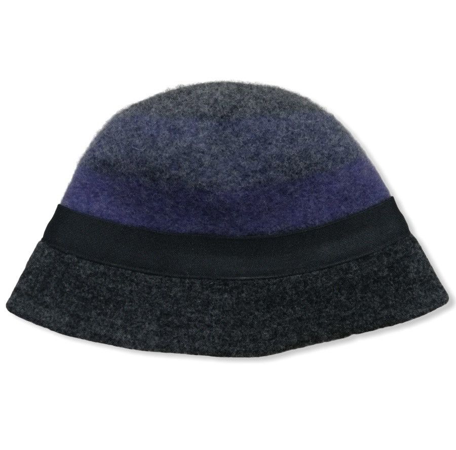 Michel Klein × Vintage FYE🔥DESIGNER MICHEL KLEIN Vtg Stripes Wool Cloche Hat Size ONE SIZE - 4 Thumbnail