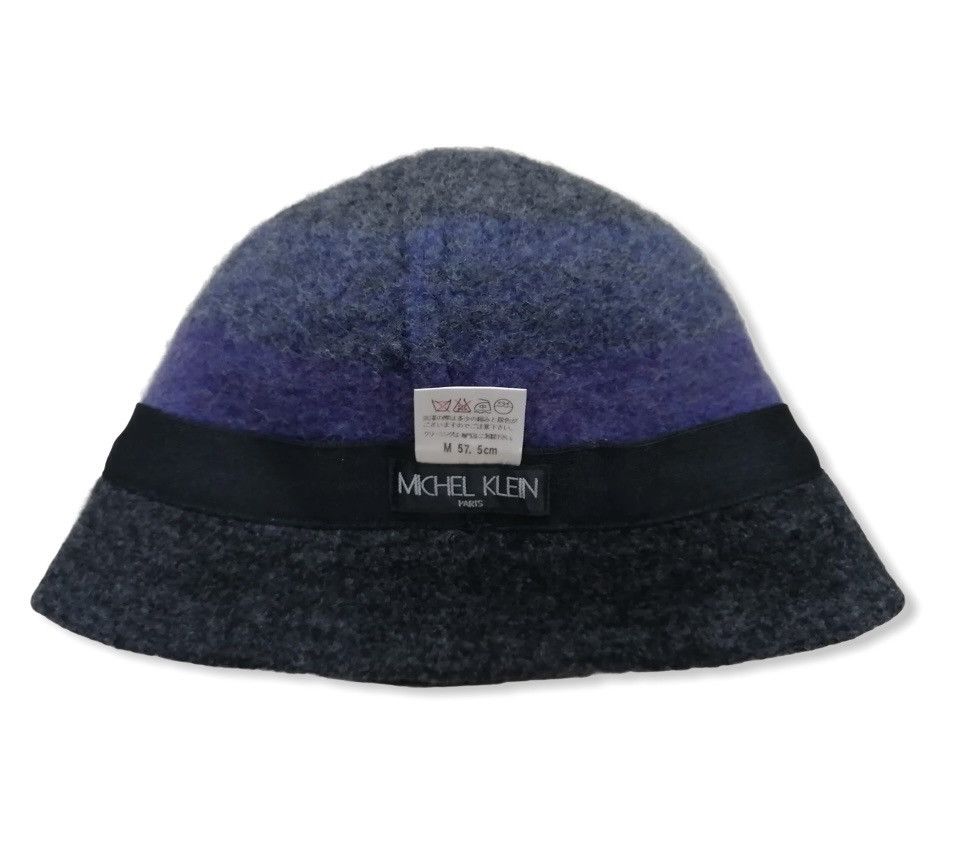 Michel Klein × Vintage FYE🔥DESIGNER MICHEL KLEIN Vtg Stripes Wool Cloche Hat Size ONE SIZE - 5 Thumbnail