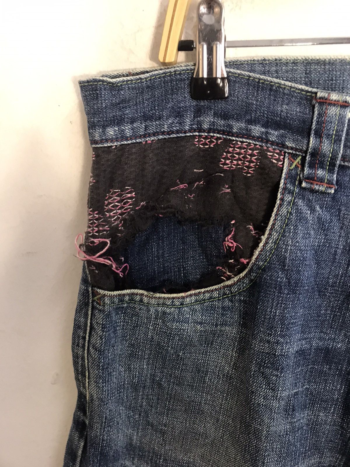 Japanese Brand × Vintage Kyoto Style Kyoden Inc Embroidery Sakura Pocket Jeans Pant Size US 36 / EU 52 - 5 Thumbnail