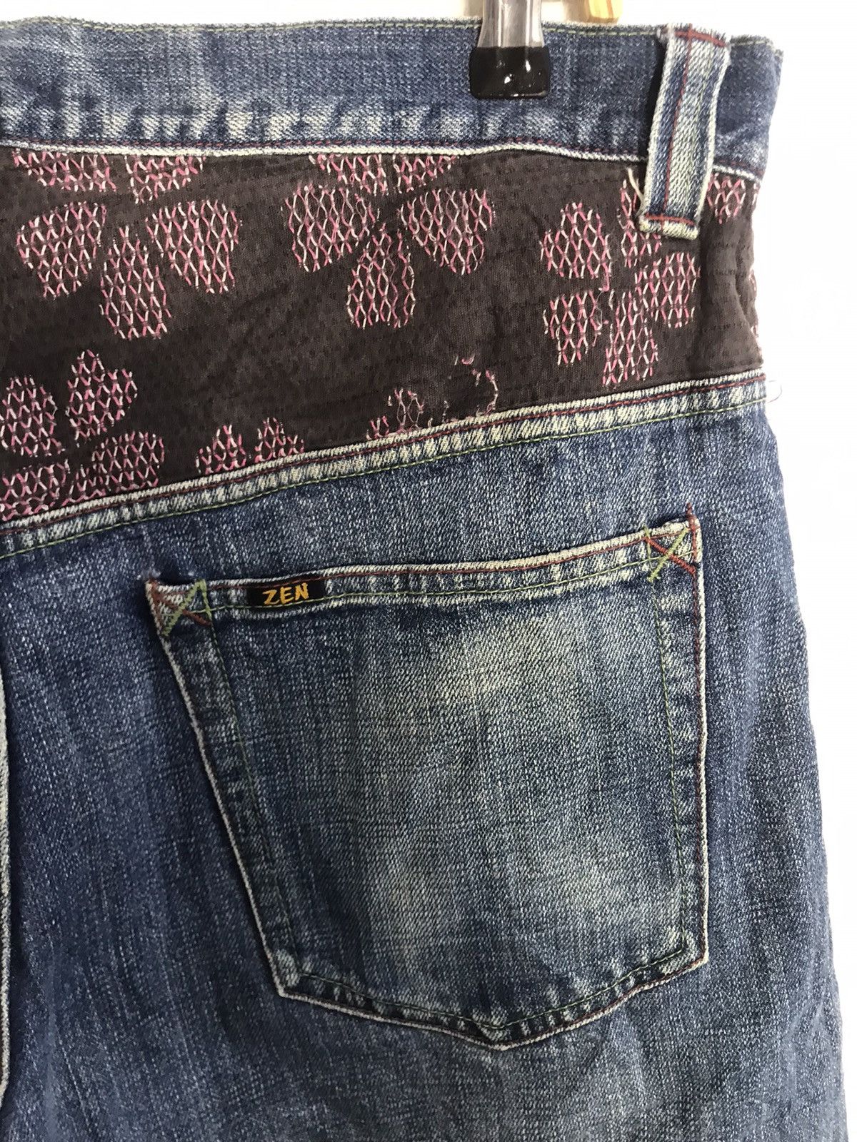 Japanese Brand × Vintage Kyoto Style Kyoden Inc Embroidery Sakura Pocket Jeans Pant Size US 36 / EU 52 - 6 Thumbnail