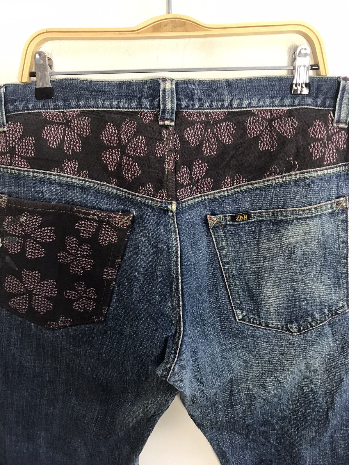Japanese Brand × Vintage Kyoto Style Kyoden Inc Embroidery Sakura Pocket Jeans Pant Size US 36 / EU 52 - 4 Thumbnail