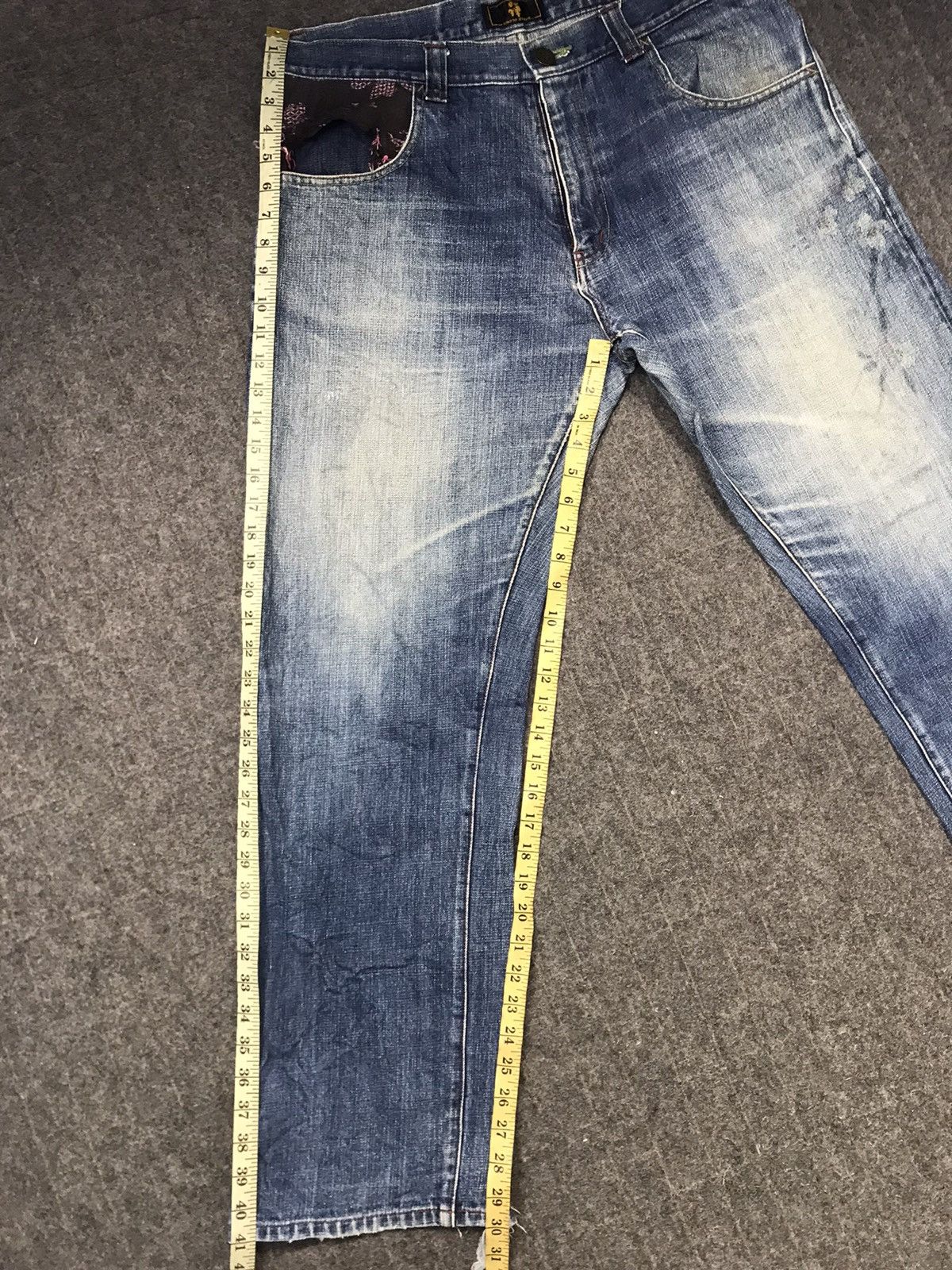 Japanese Brand × Vintage Kyoto Style Kyoden Inc Embroidery Sakura Pocket Jeans Pant Size US 36 / EU 52 - 13 Thumbnail
