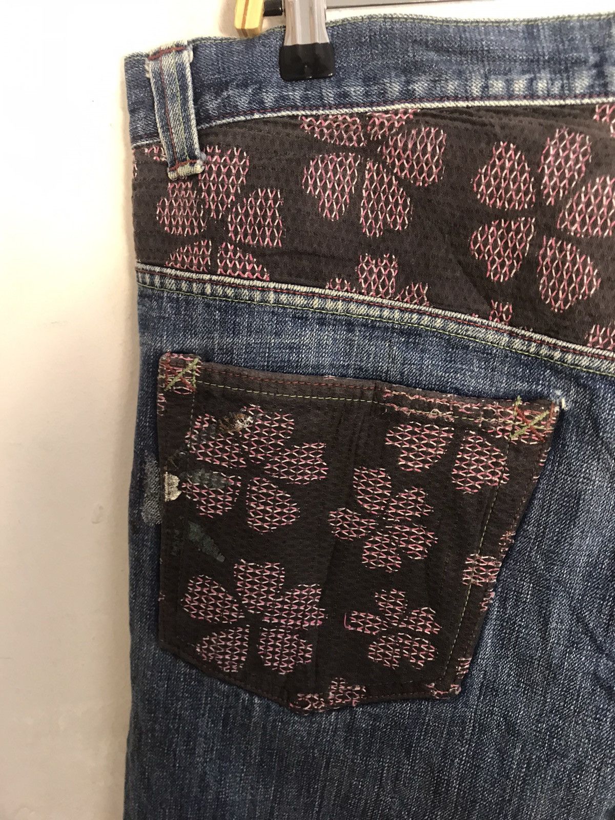 Japanese Brand × Vintage Kyoto Style Kyoden Inc Embroidery Sakura Pocket Jeans Pant Size US 36 / EU 52 - 7 Thumbnail