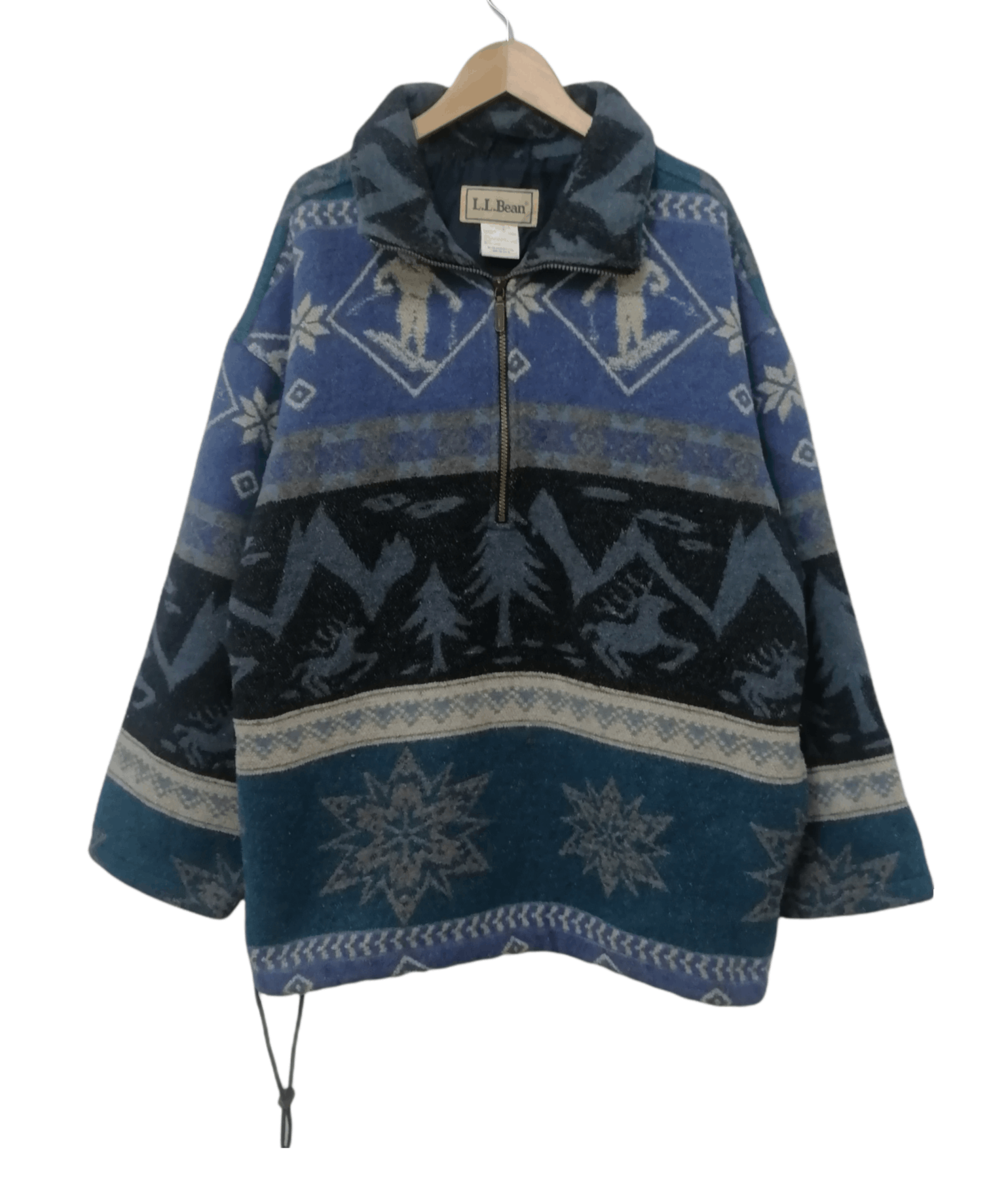 Vintage Half Zip Ski Wool Sweater Jacket