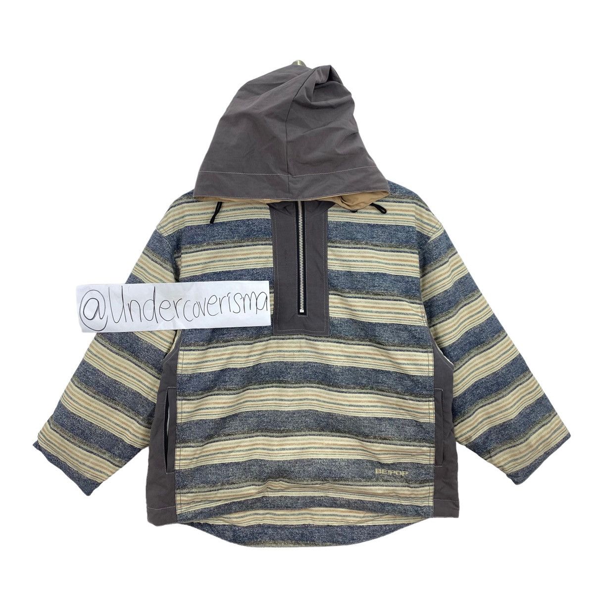 Vintage Vintage BE!POP Stripes Ski Hooded Grey Bomber Jacket Size US M / EU 48-50 / 2 - 1 Thumbnail