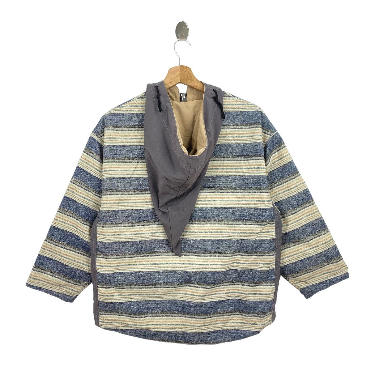 Vintage Vintage BE!POP Stripes Ski Hooded Grey Bomber Jacket Size US M / EU 48-50 / 2 - 10 Thumbnail