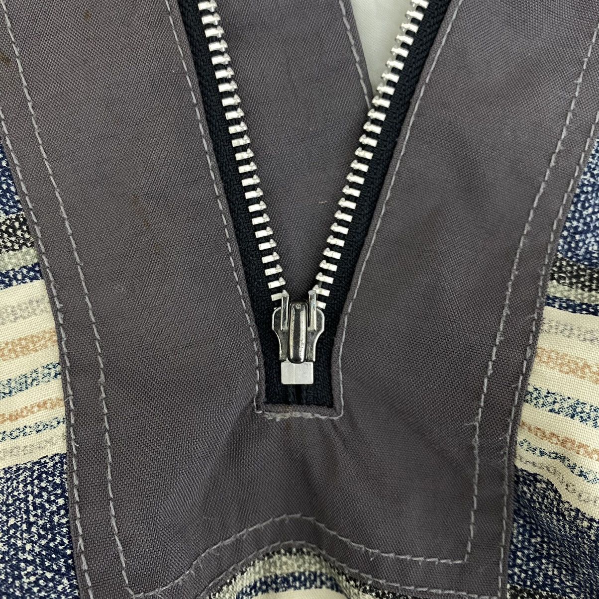Vintage Vintage BE!POP Stripes Ski Hooded Grey Bomber Jacket Size US M / EU 48-50 / 2 - 4 Thumbnail