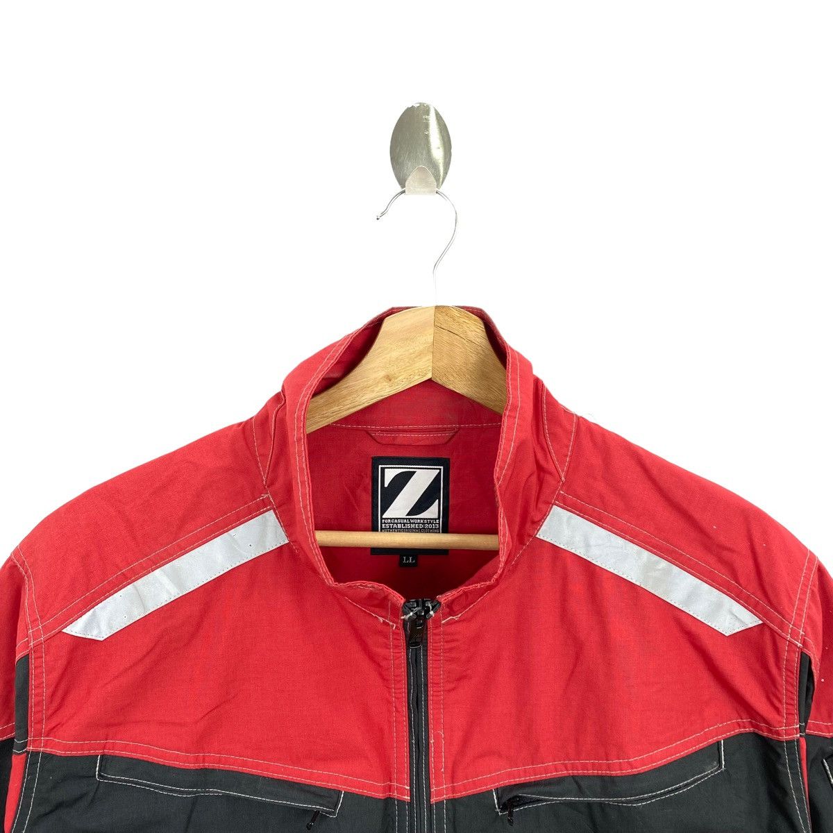 Vintage Z-DRAGON Casual Workstyle Racing Red Black Bomber Jacket Size US L / EU 52-54 / 3 - 2 Thumbnail