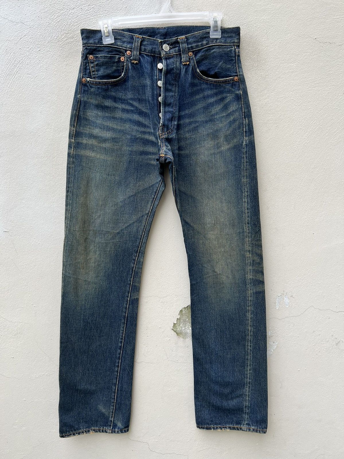 Levi's Vintage Clothing × Vintage Mud 2000 LVC Levi’s 501XX Big E #555 Selvedge Denim jeans Size US 30 / EU 46 - 6 Thumbnail