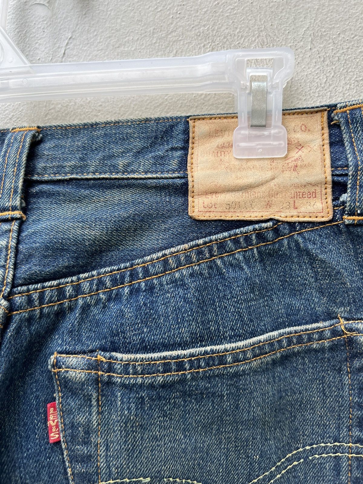 Levi's Vintage Clothing × Vintage Mud 2000 LVC Levi’s 501XX Big E #555 Selvedge Denim jeans Size US 30 / EU 46 - 17 Thumbnail