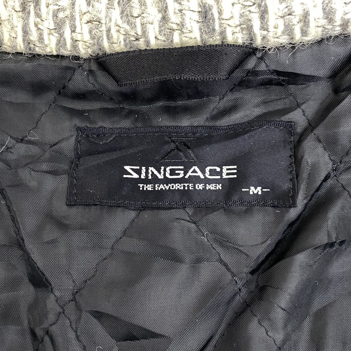 Vintage Vintage SINGACE Japanese Brand Knitwear Grey Bomber Jacket Size US M / EU 48-50 / 2 - 3 Thumbnail