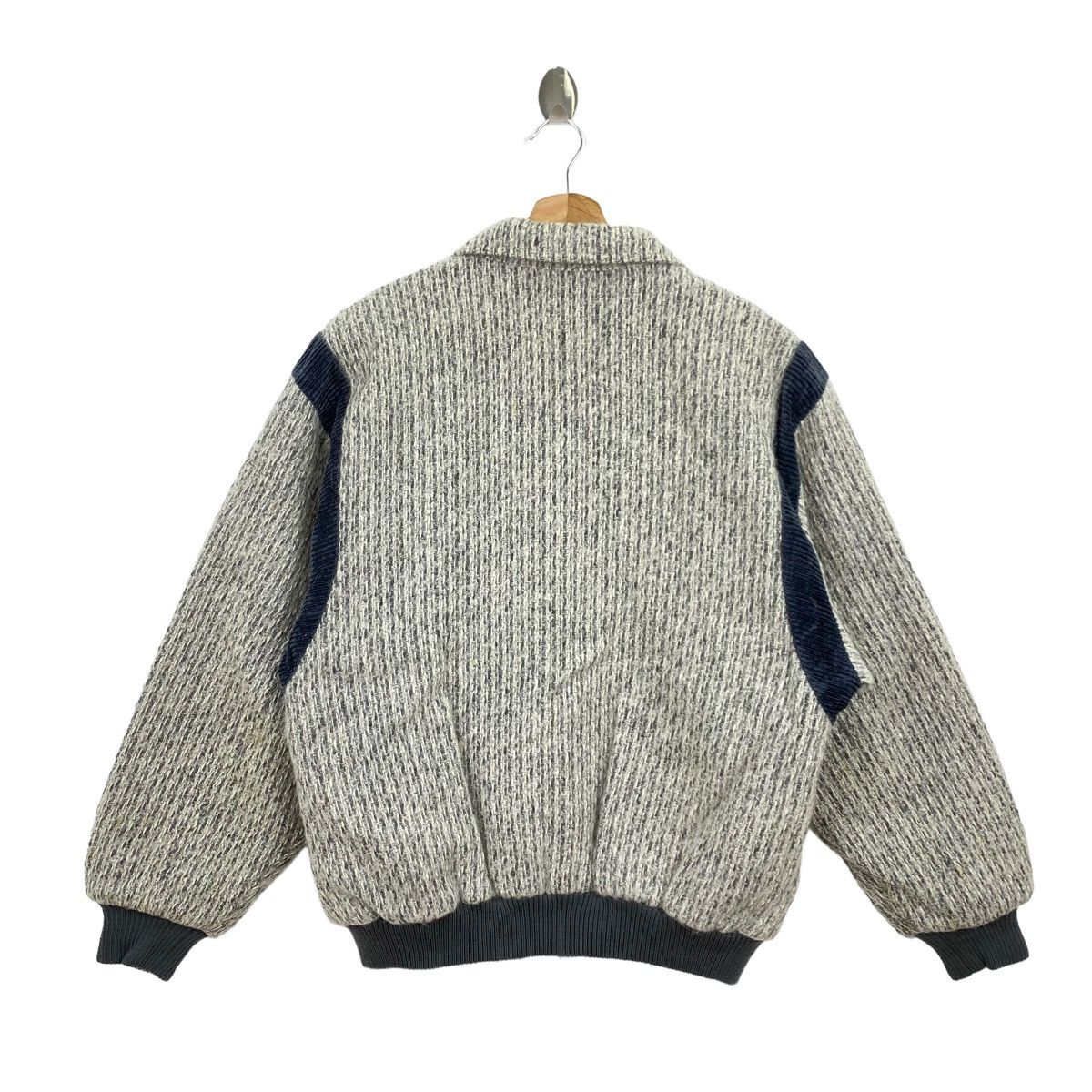 Vintage Vintage SINGACE Japanese Brand Knitwear Grey Bomber Jacket Size US M / EU 48-50 / 2 - 6 Thumbnail