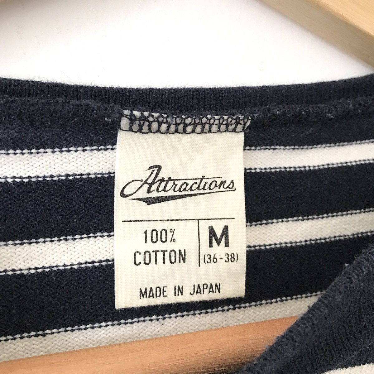 Japanese Brand Attractions Japan Basic 3Q Border Raglan Tee Size US M / EU 48-50 / 2 - 5 Thumbnail