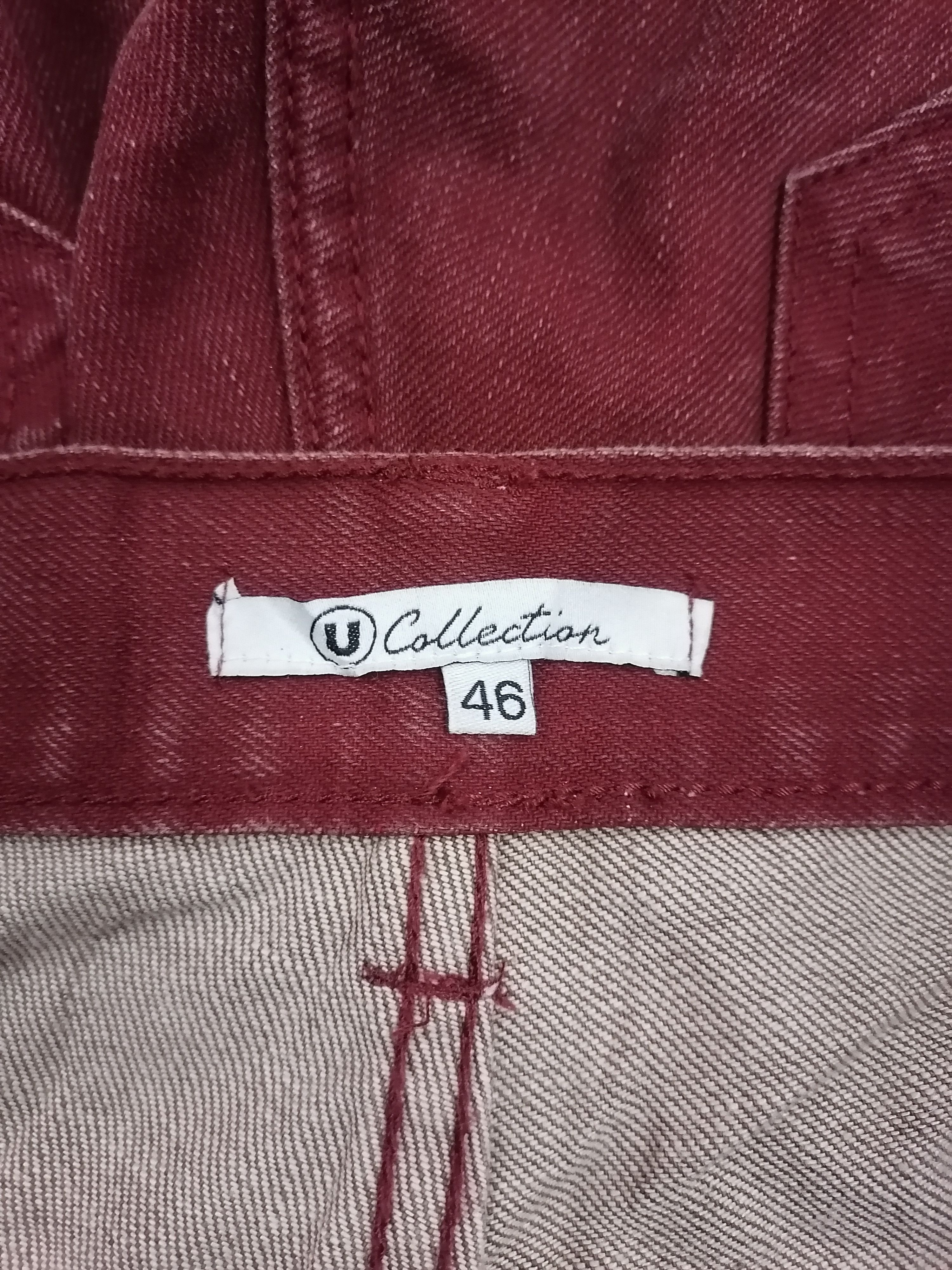 Japanese Brand Rare🔥U Collection Maroon Waxed Denim Pants Size US 34 / EU 50 - 8 Thumbnail