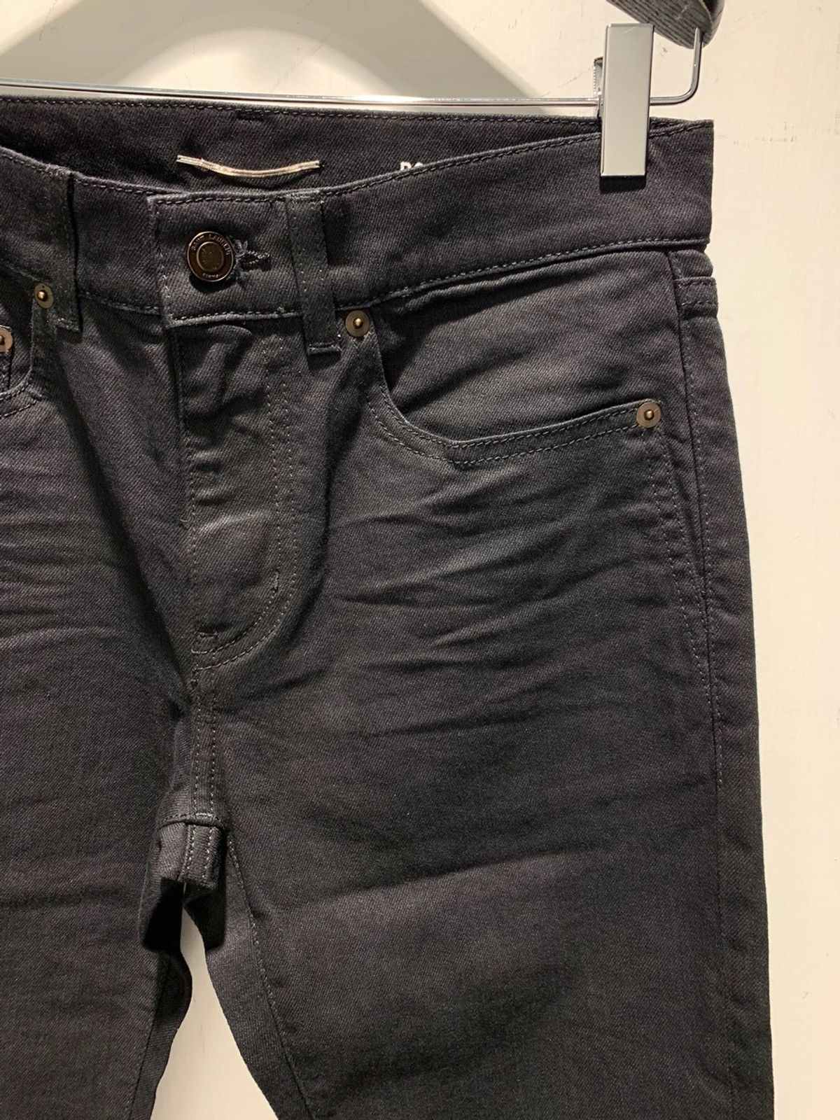Saint Laurent Paris 18FW D03 Wrinkled Black Stretch Denim sz29 Size US 29 - 1 Thumbnail
