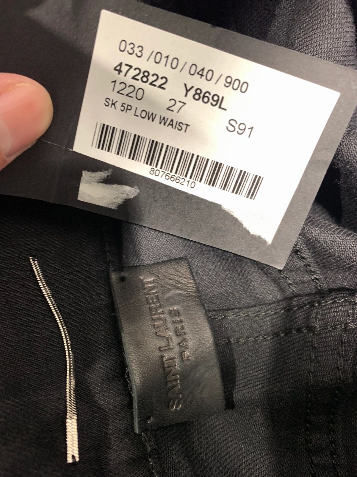 Saint Laurent Paris 18FW D03 Wrinkled Black Stretch Denim sz29 Size US 29 - 5 Thumbnail