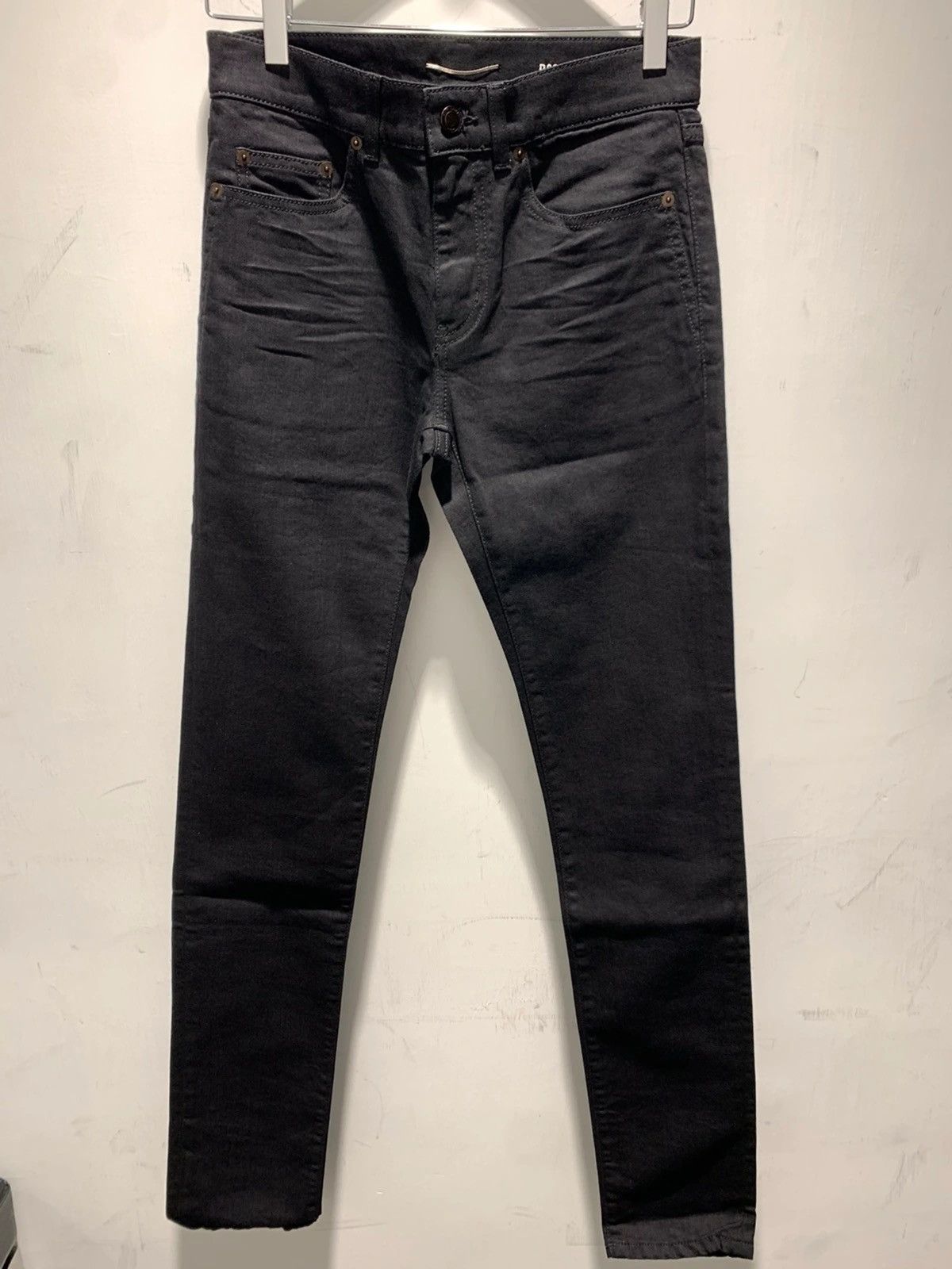 Saint Laurent Paris 18FW D03 Wrinkled Black Stretch Denim sz29 Size US 29 - 2 Thumbnail