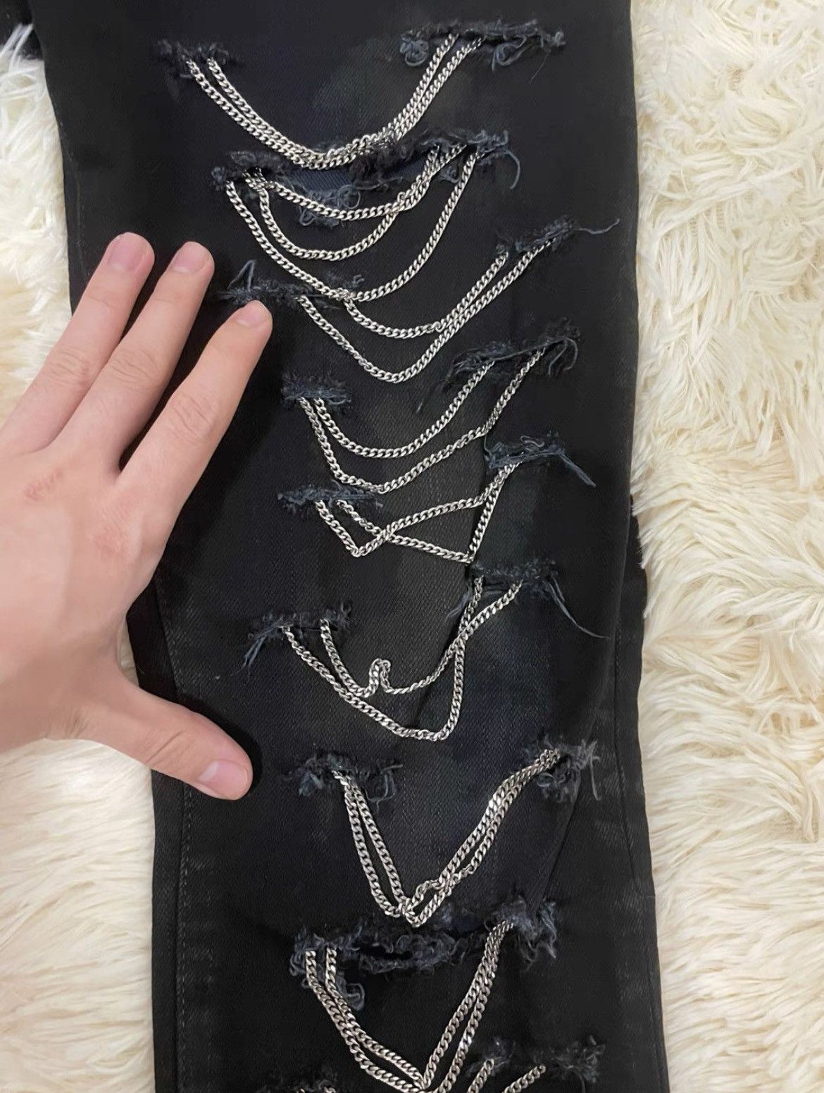 Hedi Slimane × Saint Laurent Paris 13FW D02 Black Chain Jeans Sz30 Size US 30 / EU 46 - 3 Thumbnail