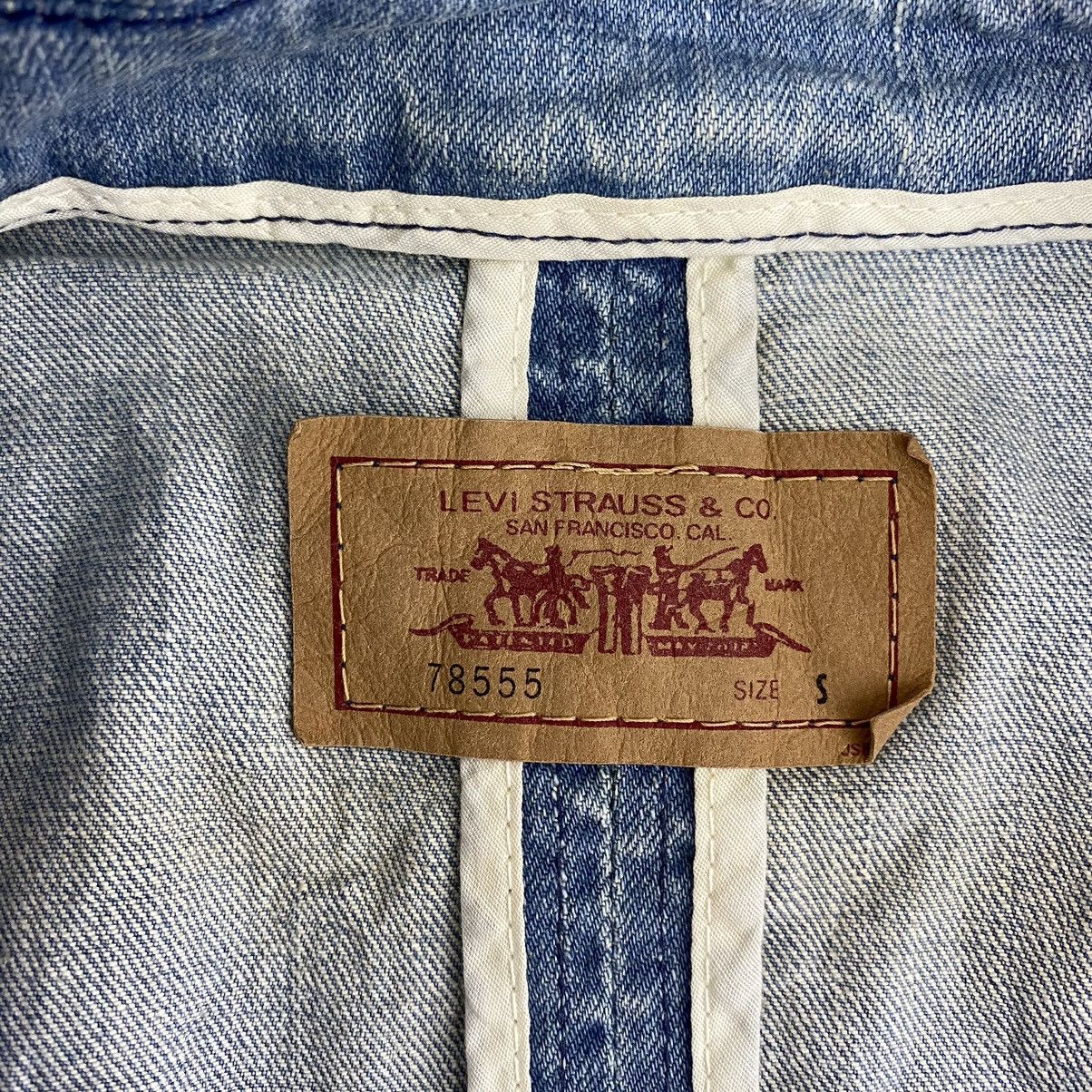 Levi's Vtg LEVIS STRAUSS & Co Motorcycle Pocket Fade Denim Jacket Size US S / EU 44-46 / 1 - 4 Thumbnail