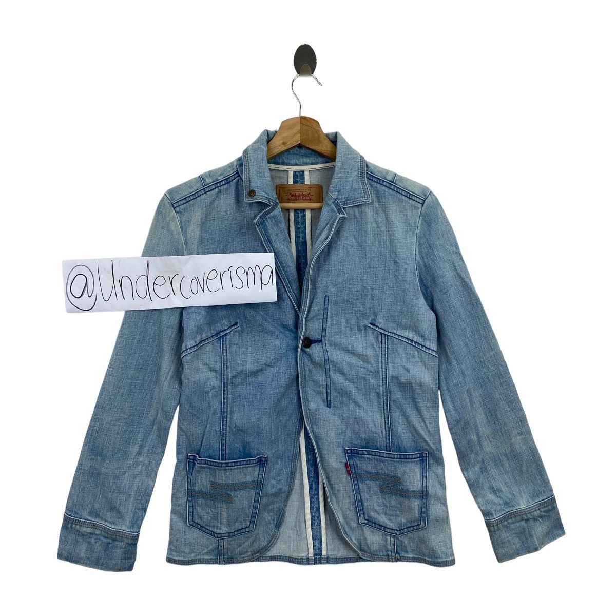 Levi's Vtg LEVIS STRAUSS & Co Motorcycle Pocket Fade Denim Jacket Size US S / EU 44-46 / 1 - 1 Thumbnail