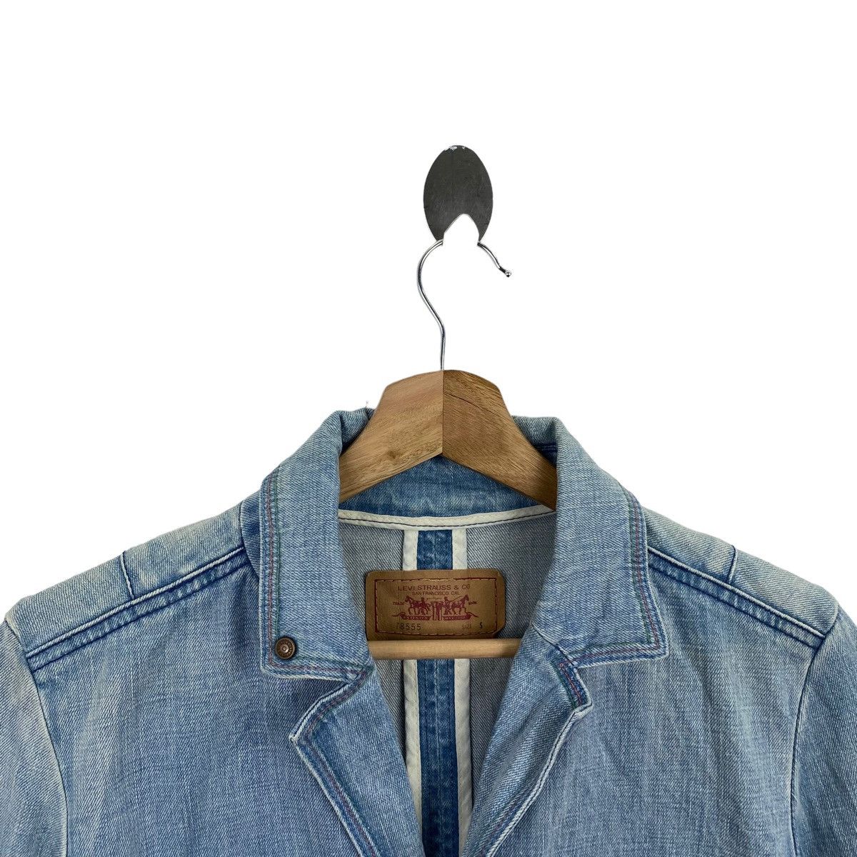Levi's Vtg LEVIS STRAUSS & Co Motorcycle Pocket Fade Denim Jacket Size US S / EU 44-46 / 1 - 2 Thumbnail