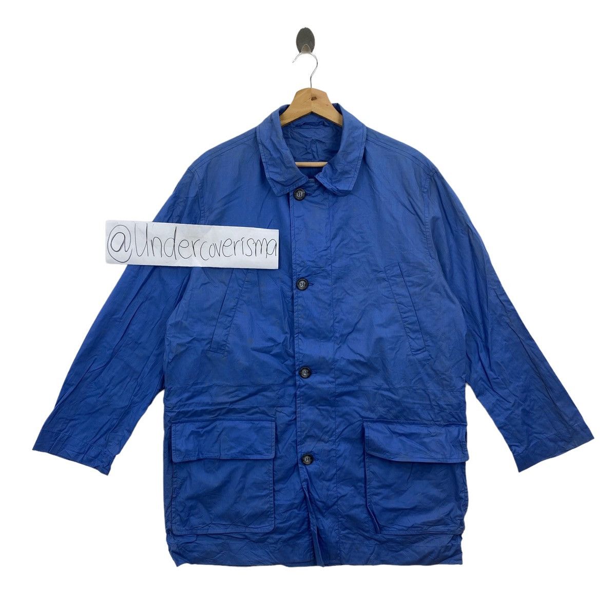 image of Vintage Rodrigo Italy Brand Work Wear Chore Blue Jacket, Men's (Size Large)