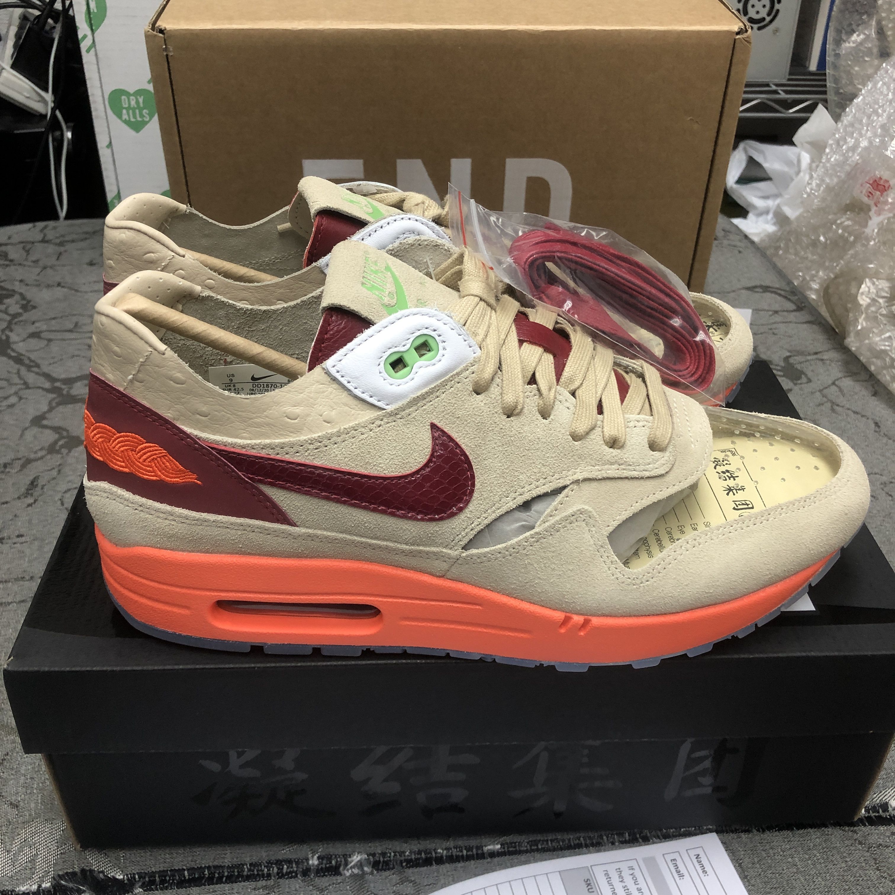 CLOT × Nike NIKE x CLOT AIR MAX 1 “KISS OF DEATH” 2021 vers. Size US 9 / EU 42 - 2 Thumbnail