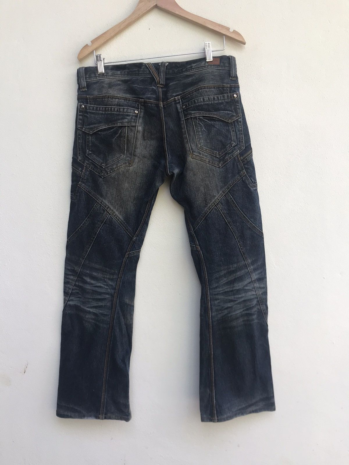 Japanese Brand Nicole Club For Men Patchwork Zipper Denim Size US 33 - 2 Thumbnail