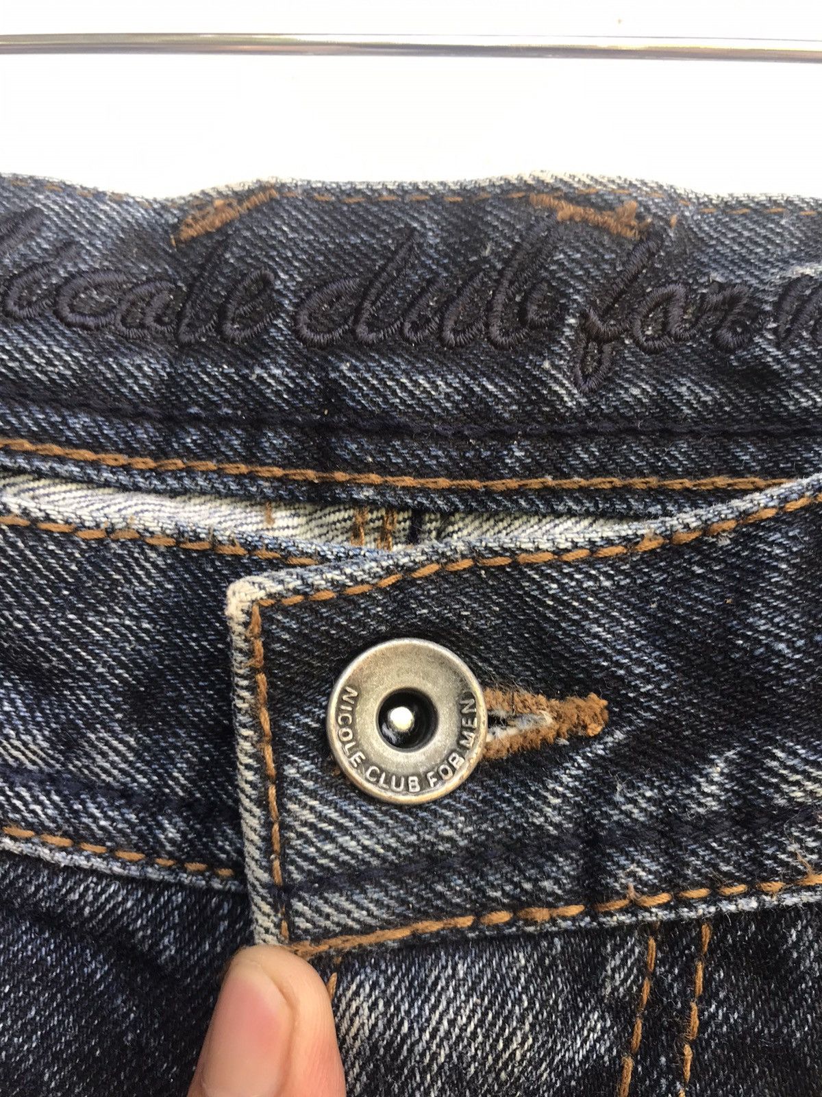 Japanese Brand Nicole Club For Men Patchwork Zipper Denim Size US 33 - 10 Thumbnail