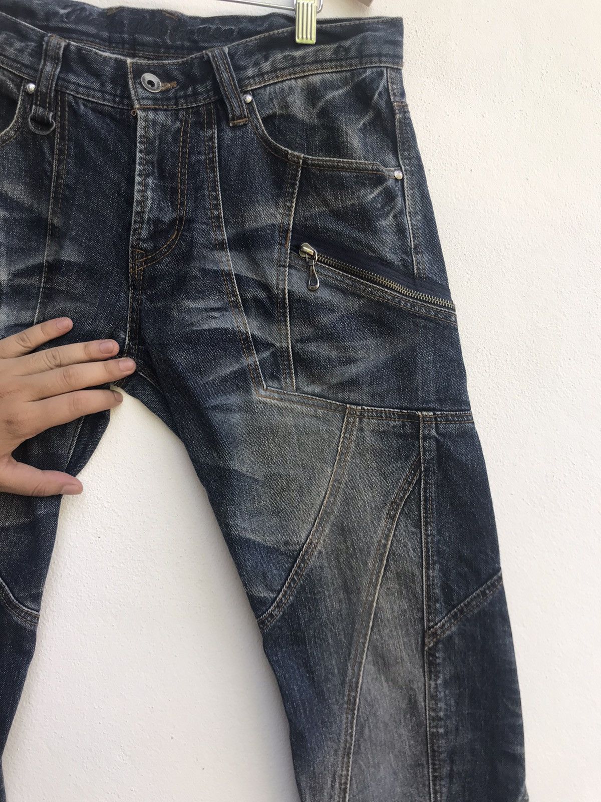 Japanese Brand Nicole Club For Men Patchwork Zipper Denim Size US 33 - 1 Thumbnail