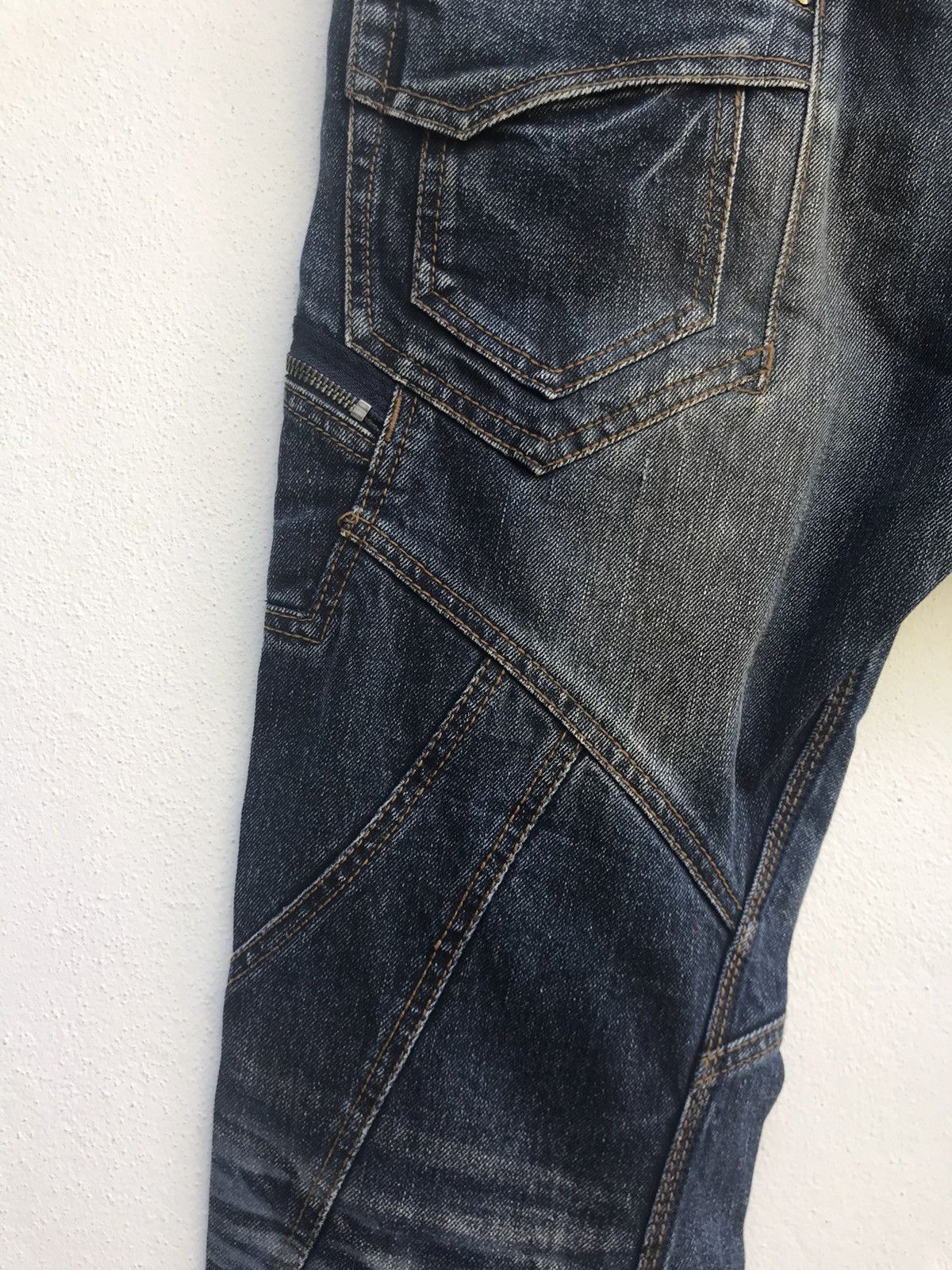 Japanese Brand Nicole Club For Men Patchwork Zipper Denim Size US 33 - 5 Thumbnail