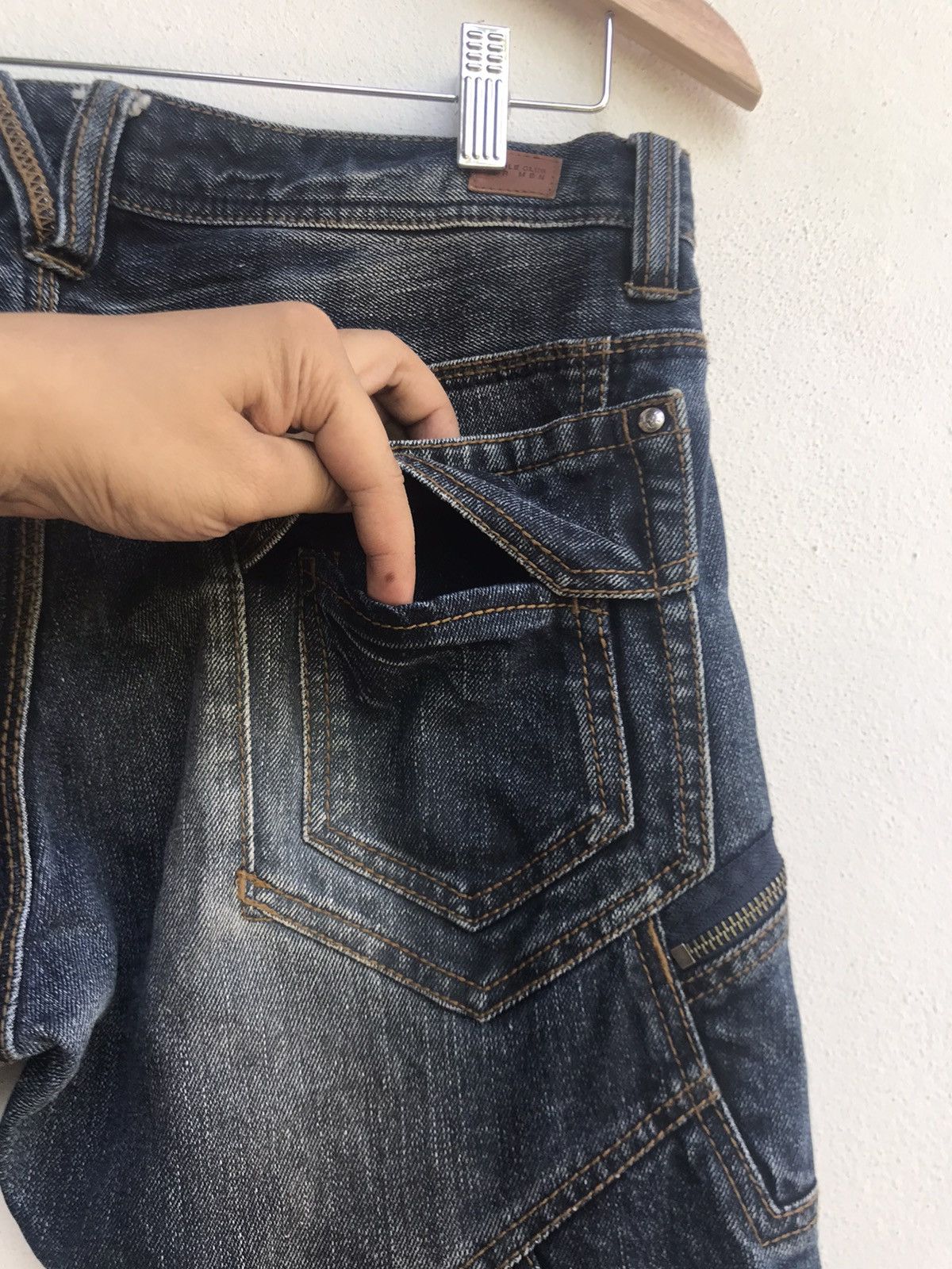 Japanese Brand Nicole Club For Men Patchwork Zipper Denim Size US 33 - 8 Thumbnail