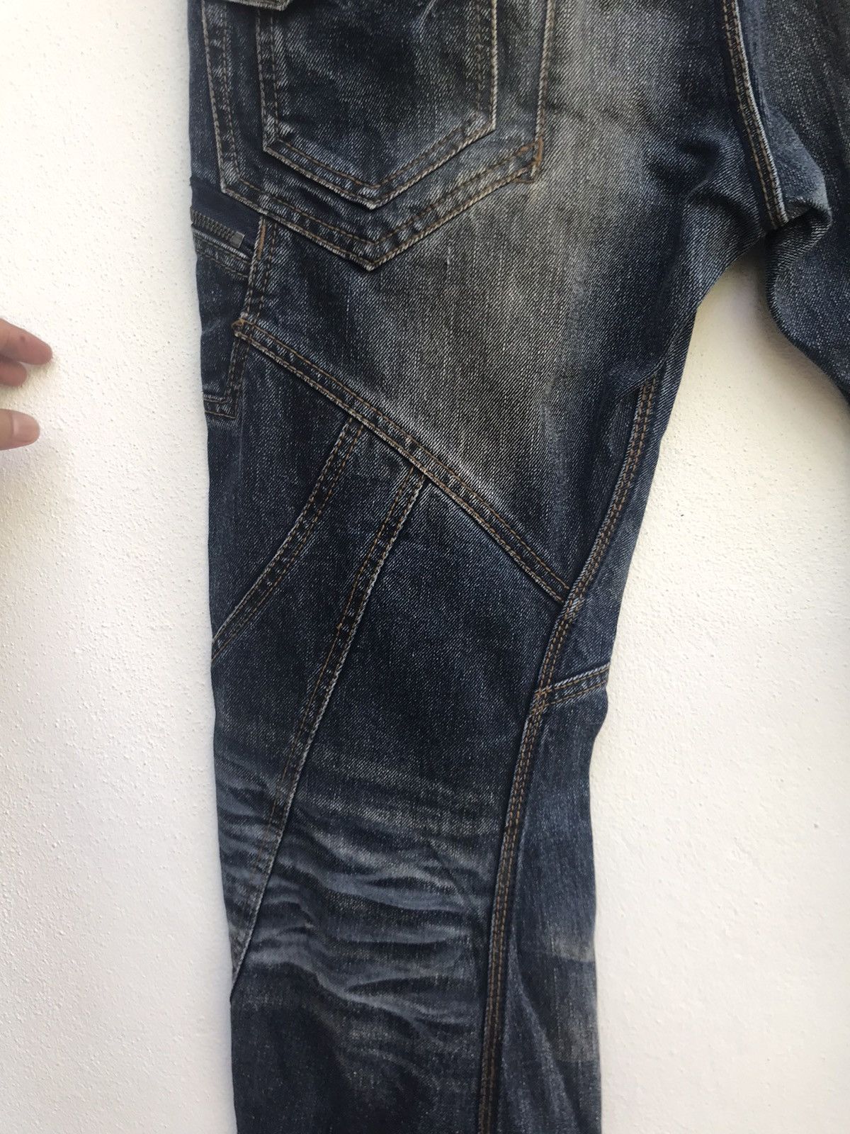 Japanese Brand Nicole Club For Men Patchwork Zipper Denim Size US 33 - 6 Thumbnail