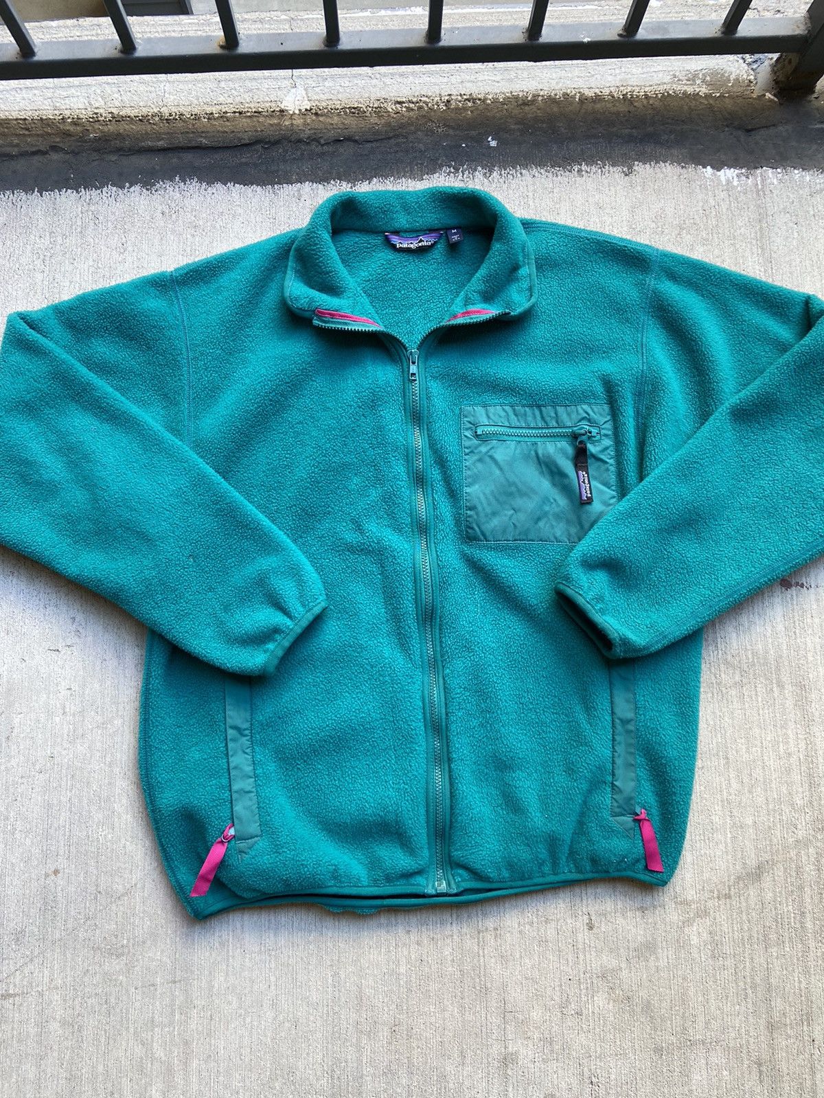 Patagonia Jacket 14 Blue Full Zip Fleece Lined Vintage newest USA Made Unisex