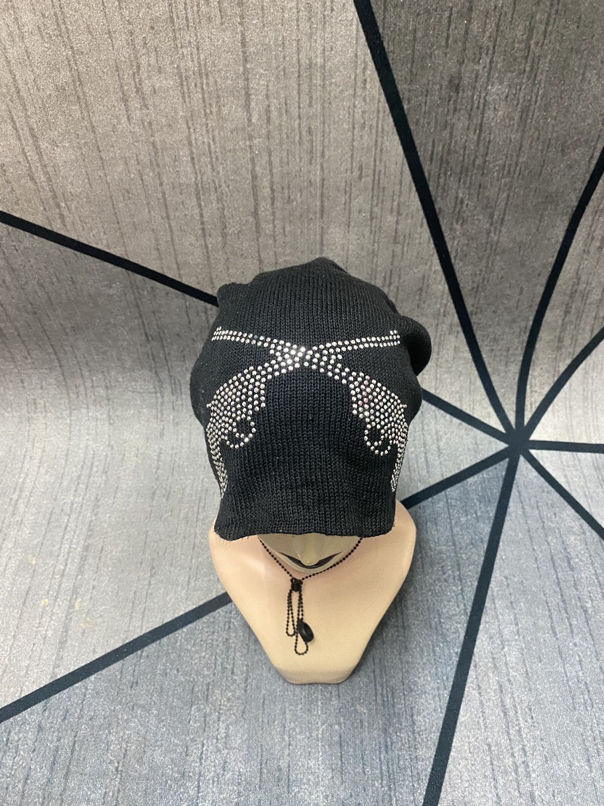 image of Winter Session Sparkling Gun Logo Beanie Big Size Hat in Black, Men's