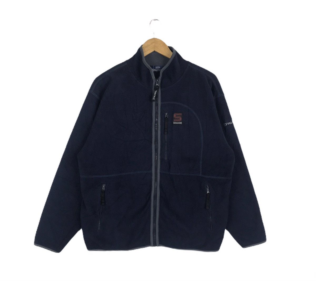 Vintage Spalding Small Logo Large Size Fleece Zip Up Jacket