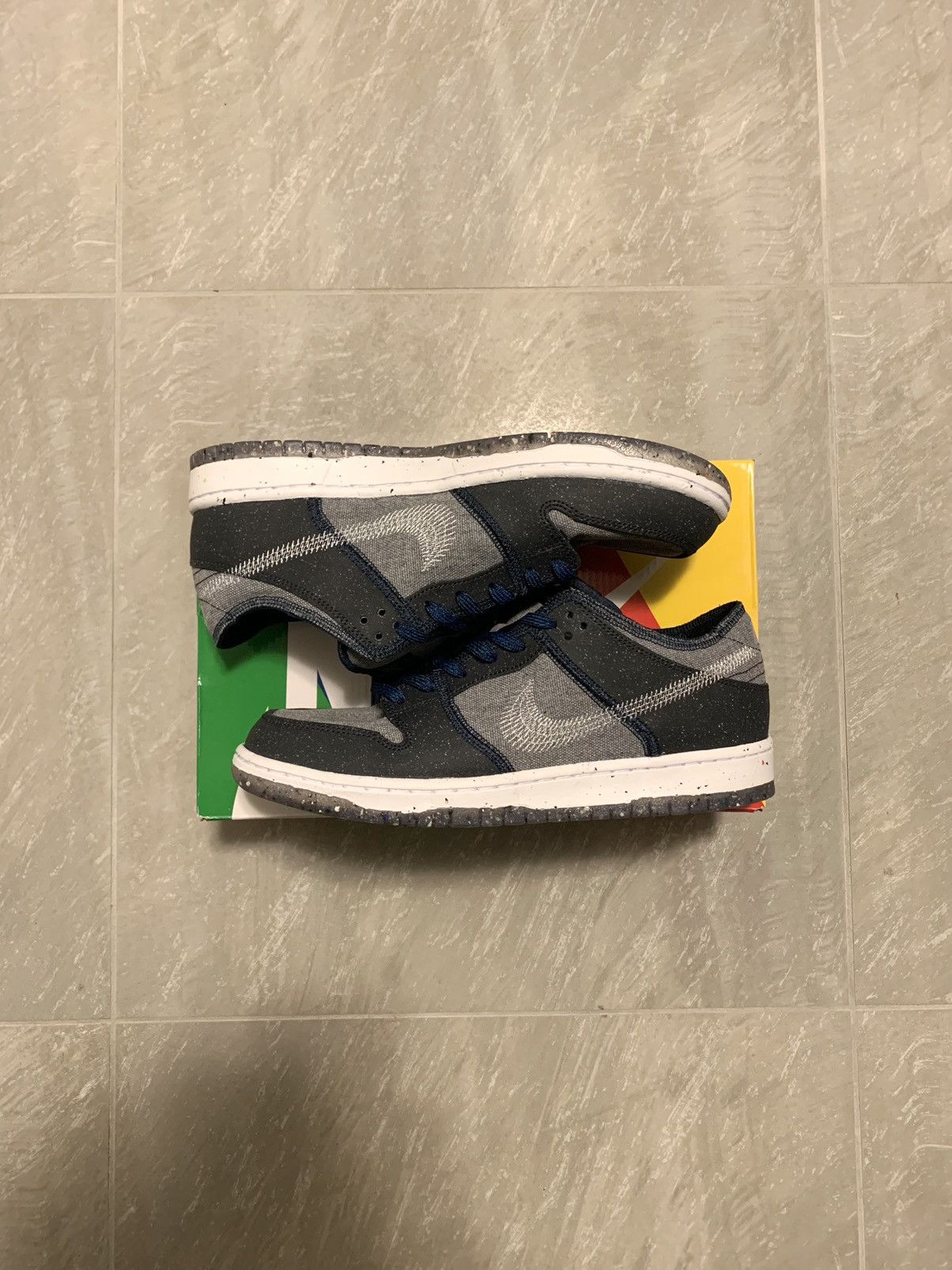 image of Nike Sb Dunk Low Crater Shoes in Dark Grey, Men's (Size 9)