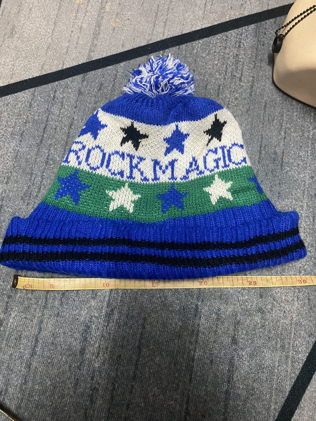 Japanese Brand Unknown Japanese Brand Magic Rock Stripe Big Size Beanie Hat Size ONE SIZE - 4 Thumbnail