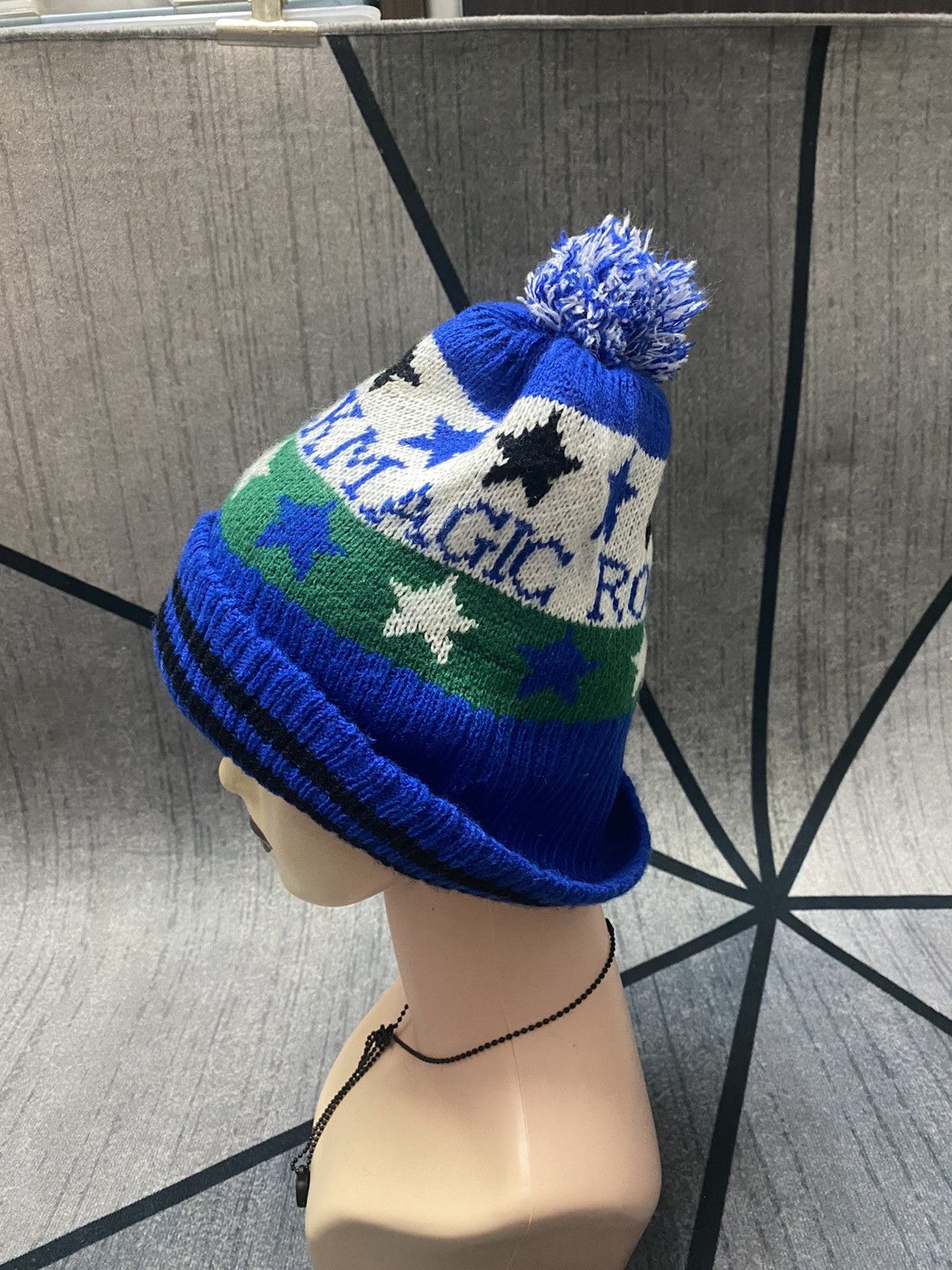 Japanese Brand Unknown Japanese Brand Magic Rock Stripe Big Size Beanie Hat Size ONE SIZE - 1 Thumbnail