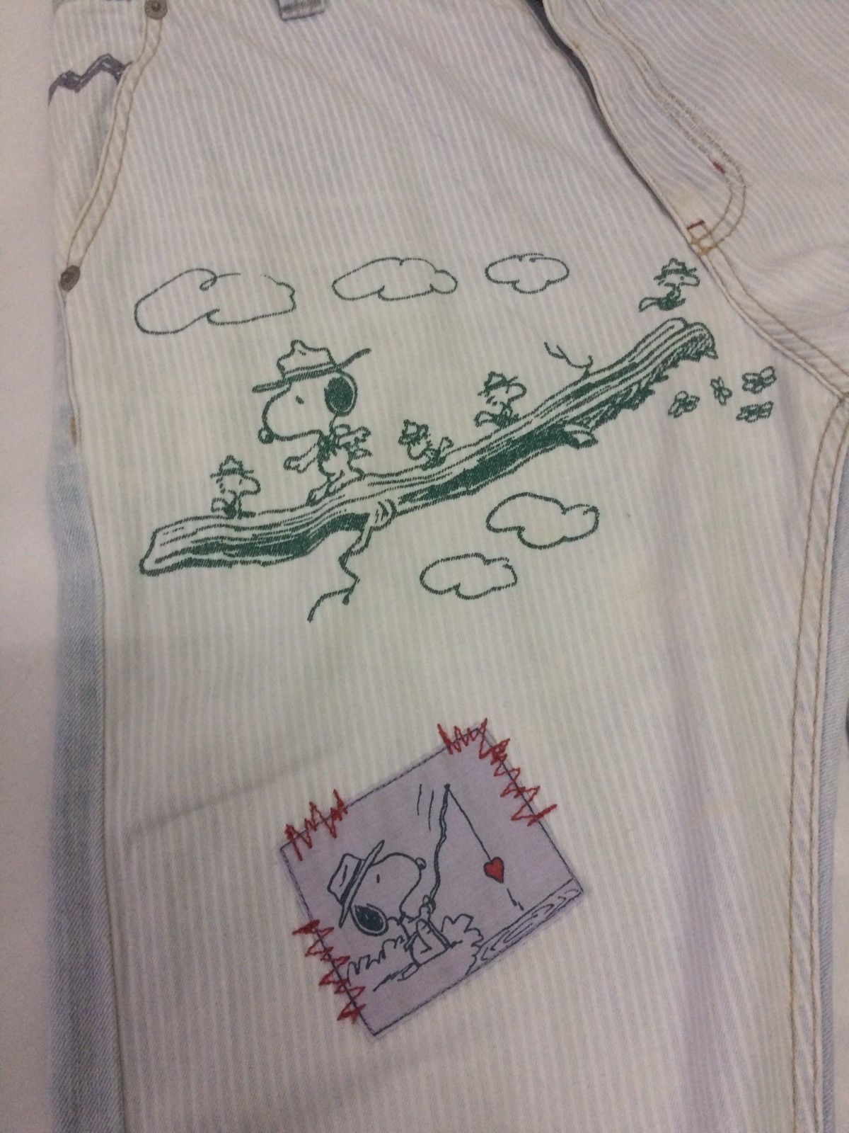 Peanuts × Vintage Vintage 90’s Peanuts by Snoopy art patchwork design pant Size US 31 - 17 Thumbnail
