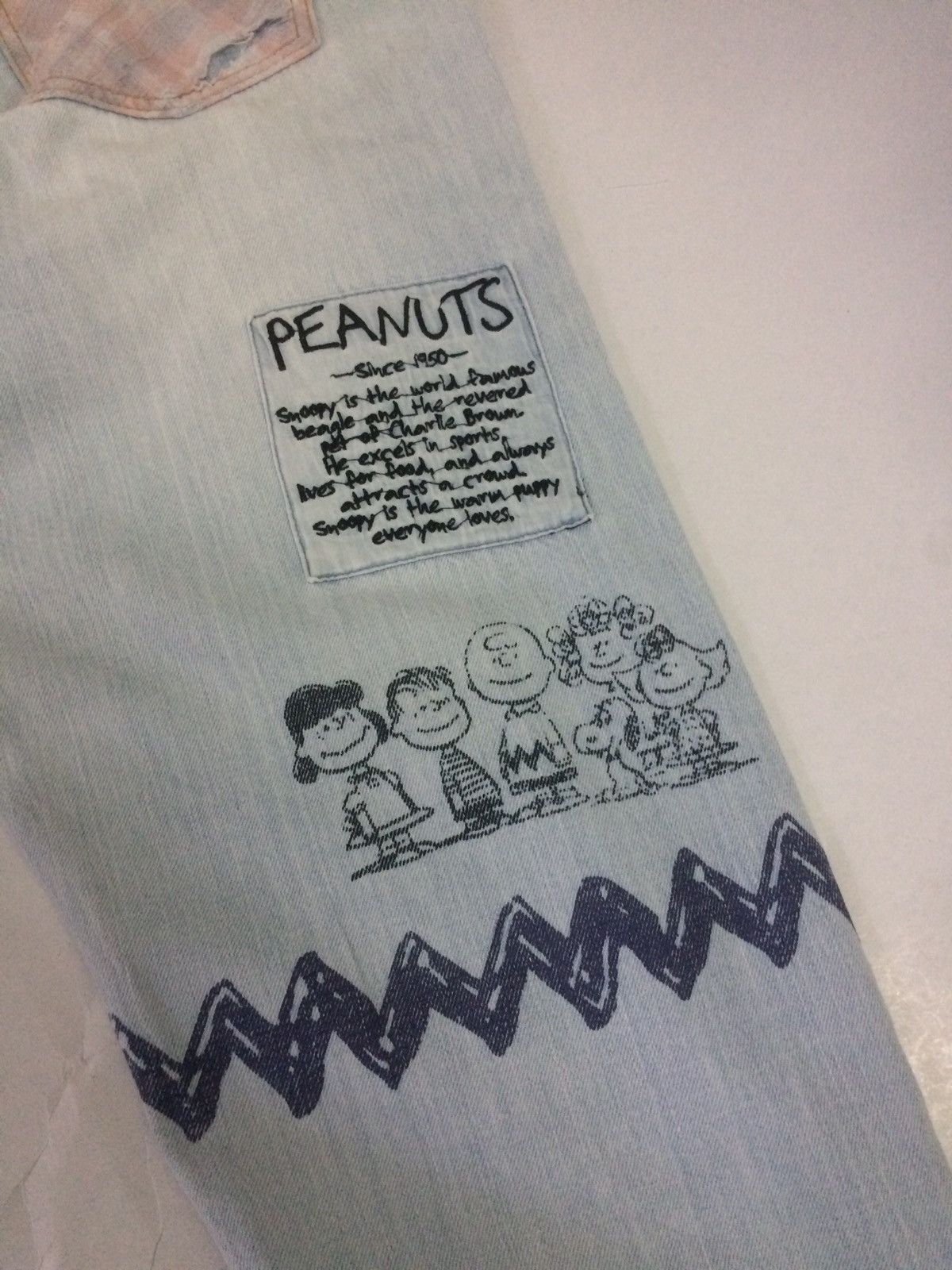 Peanuts × Vintage Vintage 90’s Peanuts by Snoopy art patchwork design pant Size US 31 - 19 Thumbnail