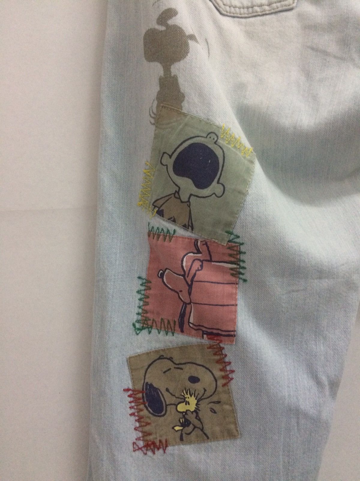 Peanuts × Vintage Vintage 90’s Peanuts by Snoopy art patchwork design pant Size US 31 - 7 Thumbnail