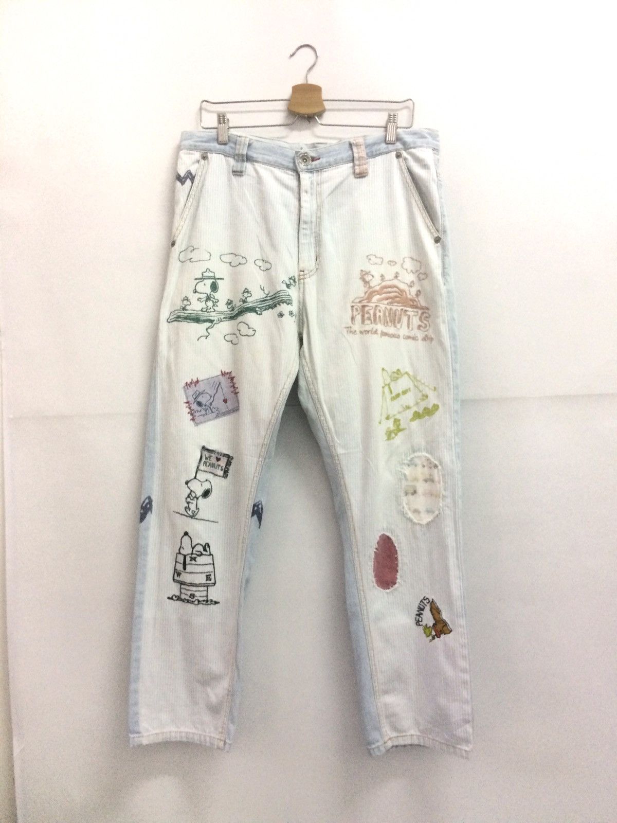 Peanuts × Vintage Vintage 90’s Peanuts by Snoopy art patchwork design pant Size US 31 - 1 Thumbnail
