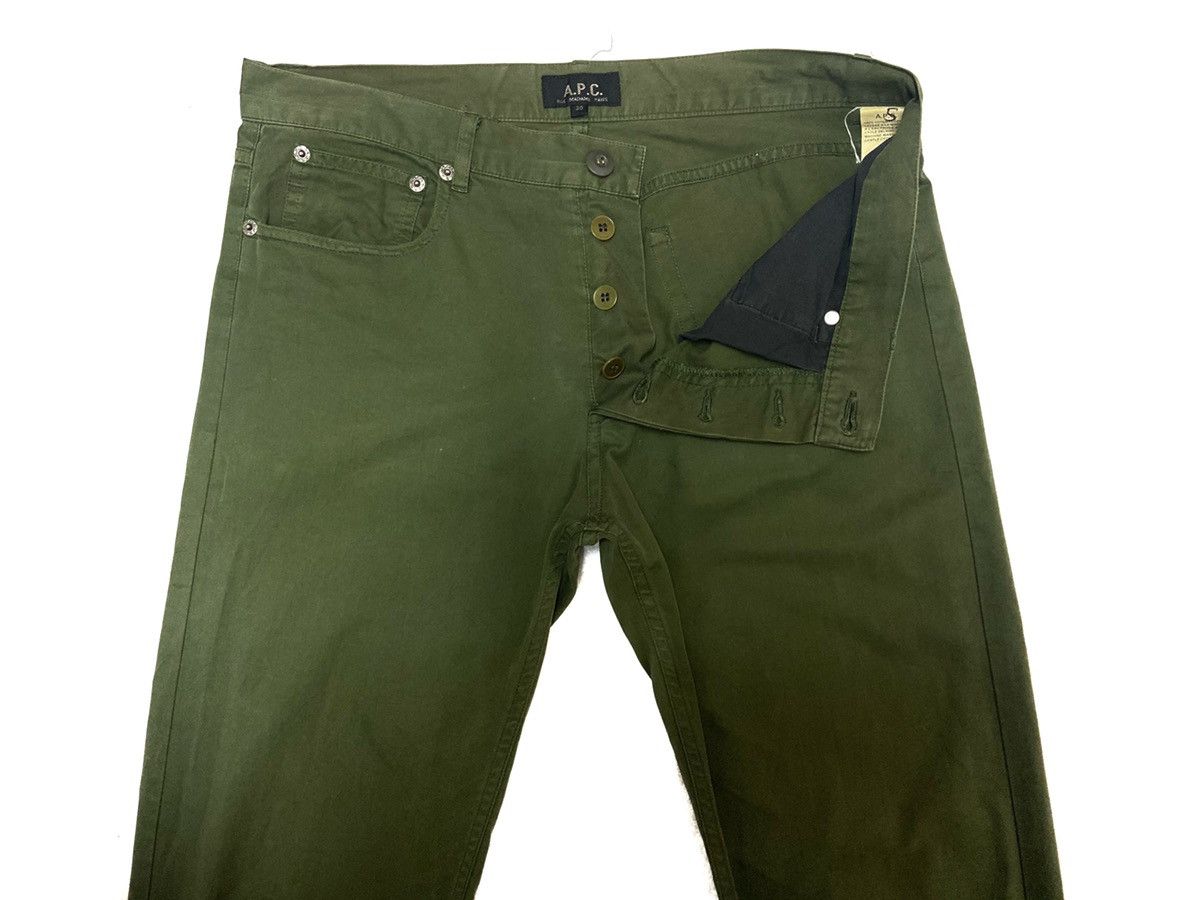 A.P.C. × Japanese Brand Vintage 90's A.P.C. Rue Madame Paris Green Casual Pants Size US 32 / EU 48 - 3 Thumbnail