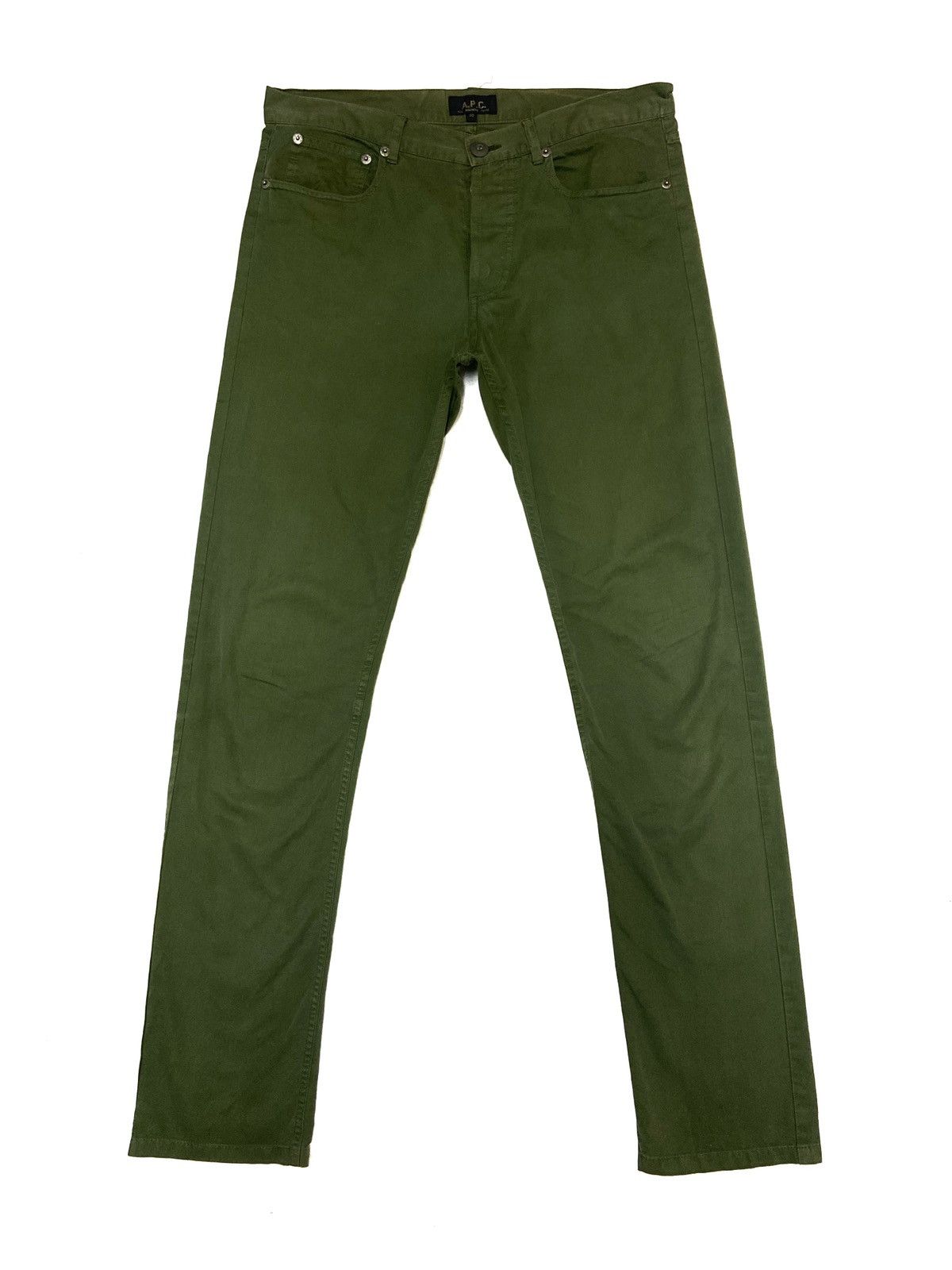 A.P.C. × Japanese Brand Vintage 90's A.P.C. Rue Madame Paris Green Casual Pants Size US 32 / EU 48 - 1 Thumbnail