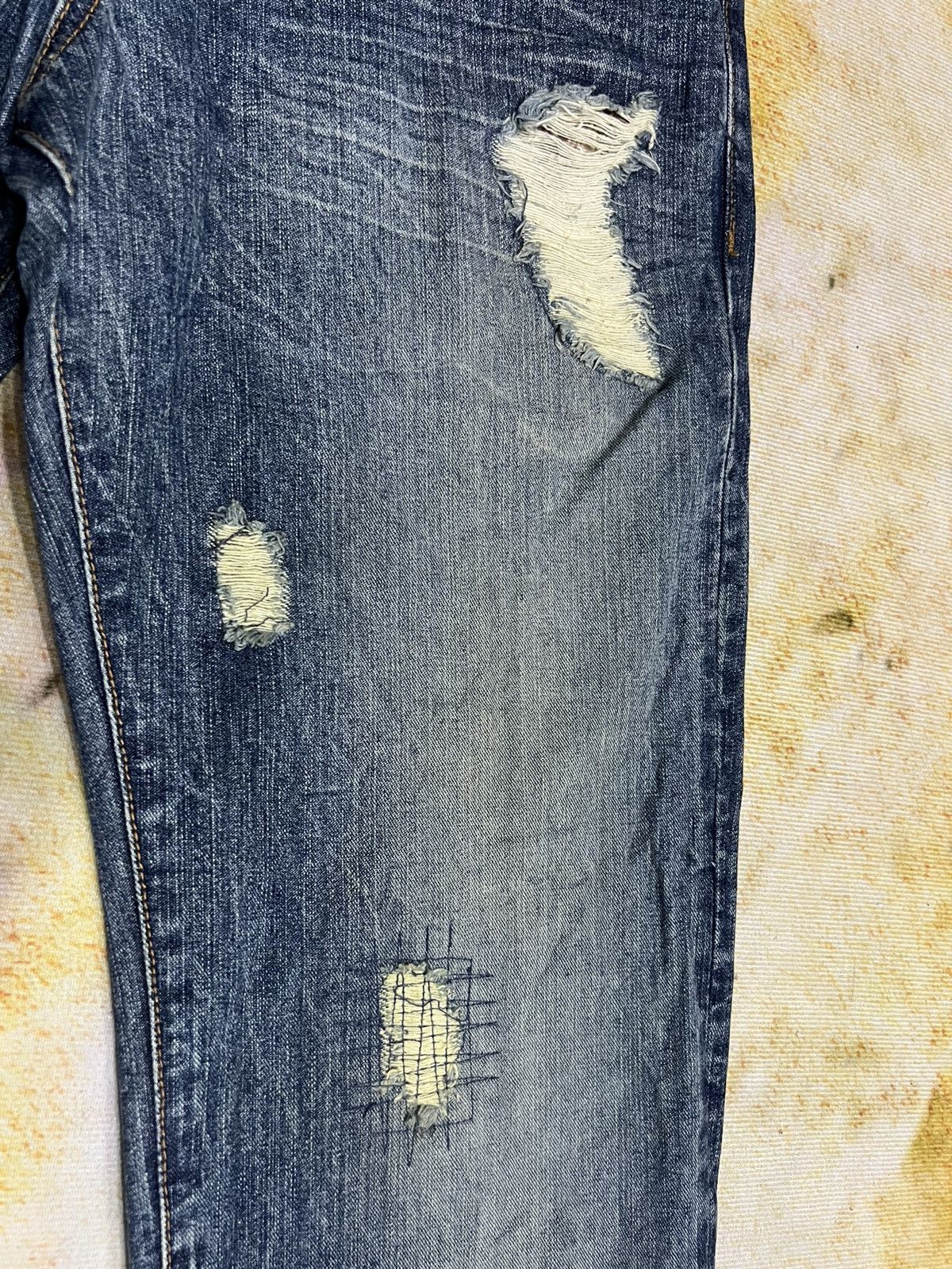 Japanese Brand × Vintage Vintage Rare Design Distress Denim Jeans Size US 30 / EU 46 - 6 Thumbnail
