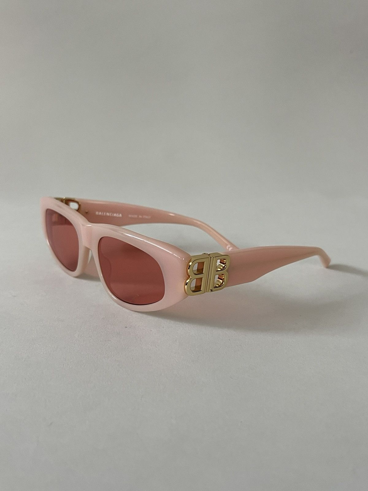 Balenciaga Balenciaga Pink Logo Frame Rectangle Sunglasses Size ONE SIZE - 3 Thumbnail